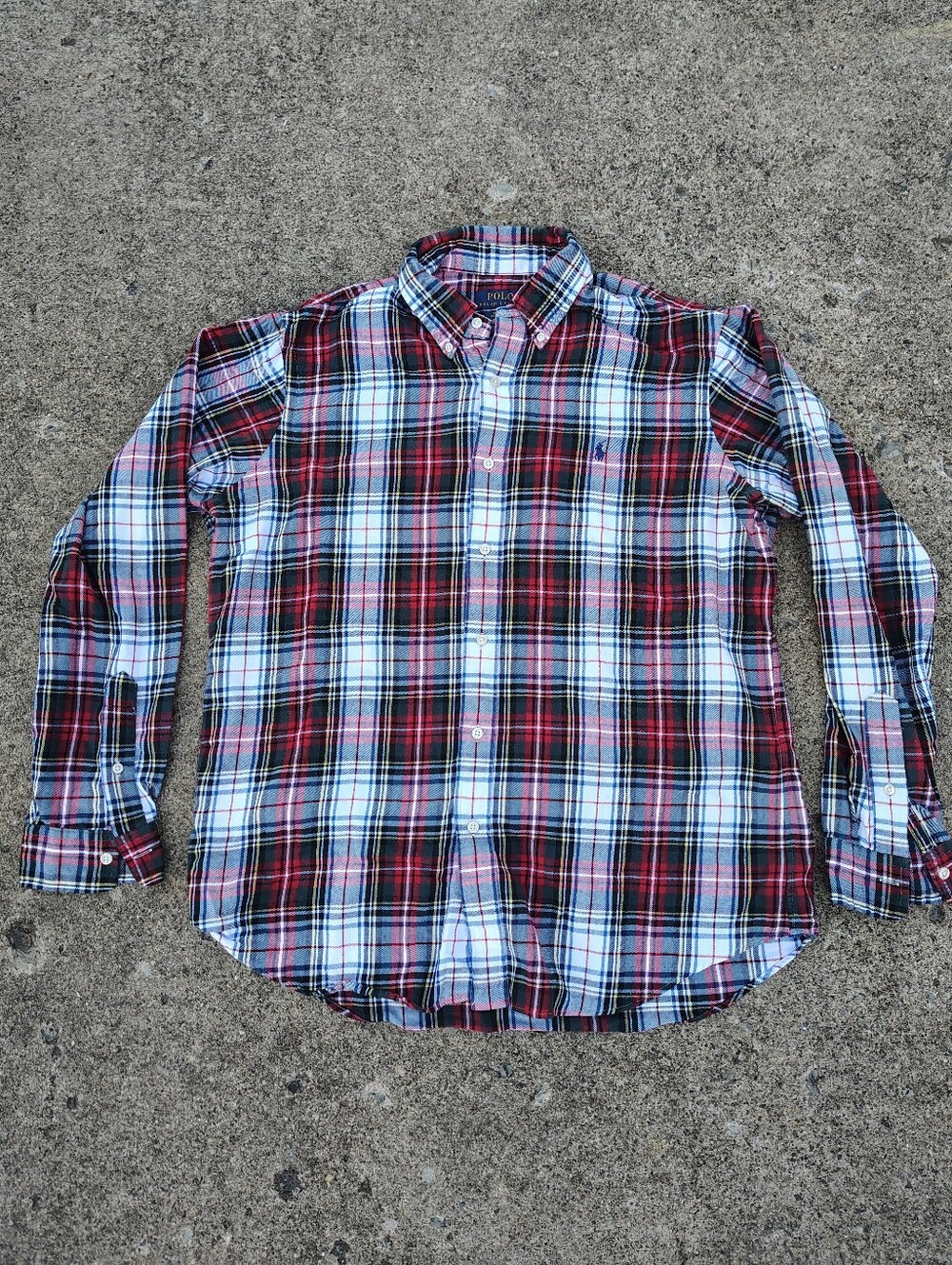 Polo Ralph Lauren Mens L Plaid Long Sleeve Classic Fit Performance Flannel Pony